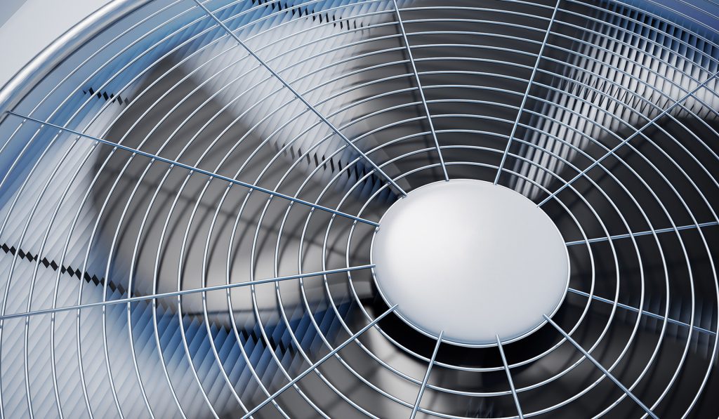 Close up view on HVAC units (heating, ventilation and air condit